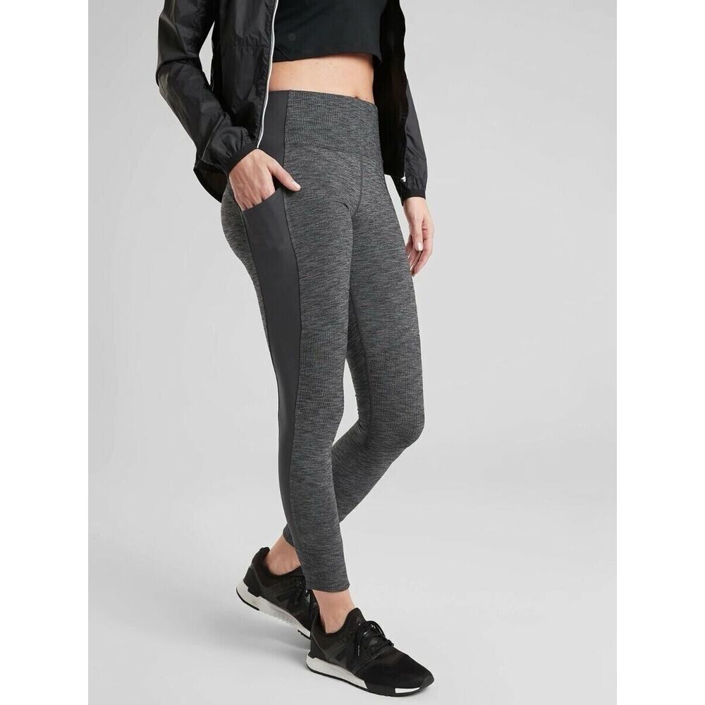 Athleta Excursion Hybrid Tight, Black Heather‎ SZ SM